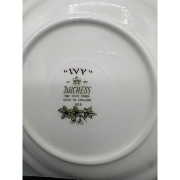 Vintage Duchess Bone China England IVY 2 Small Plates Coasters 70s - Picture 3 of 4